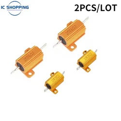 2PCS 10W 25W RX24 Aluminium Power Metal Shell Fall Draht Widerstand 0.1 ~ 10K 0,1 0,2 0,3 1 2 68 10 20 100 200 500 1K 10K Ohm