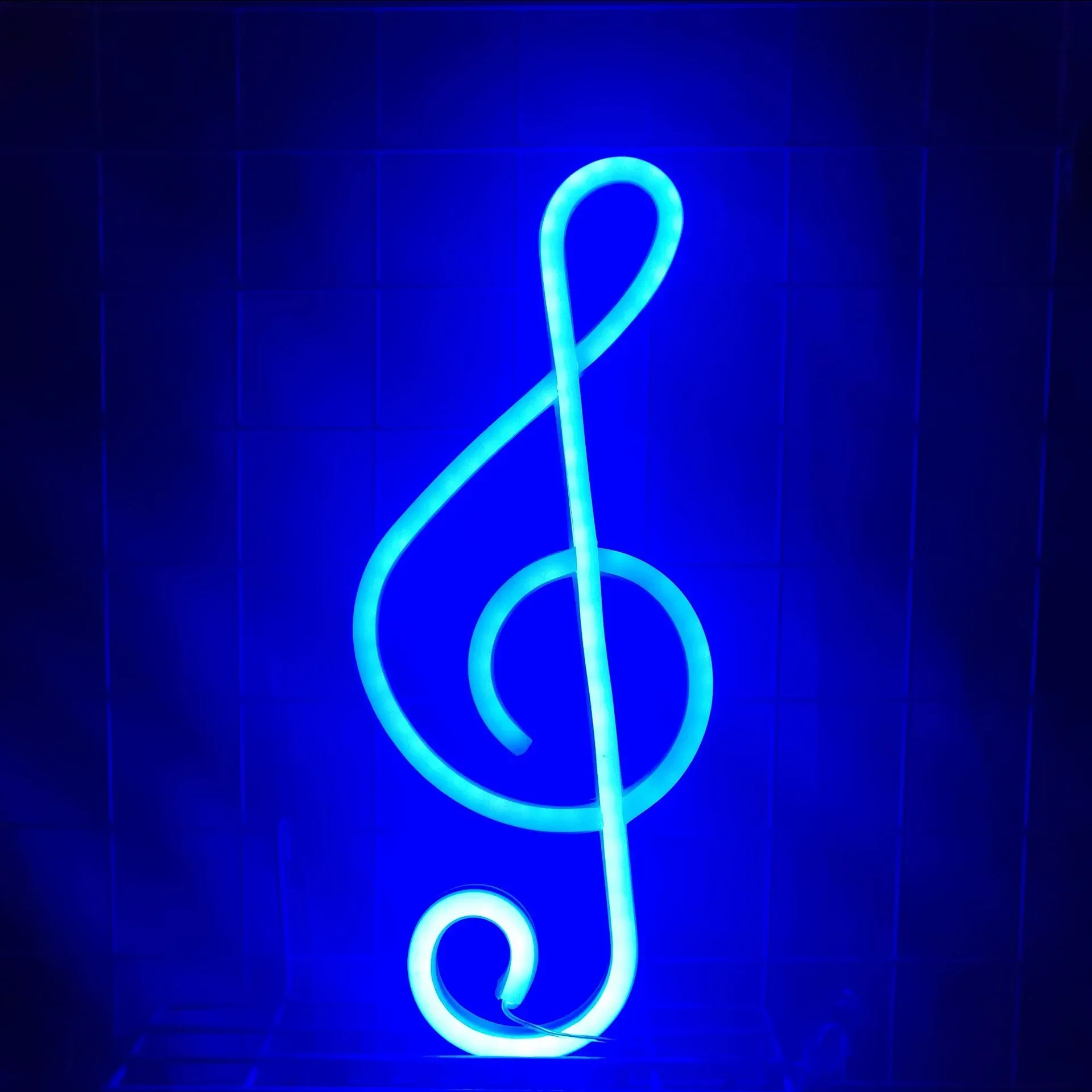 LED Neon MUSIC Note  USB Powered Neon Signs Night Light 3D Wall Art & Game Room Bedroom Living Room Decor Guitar Lamp Signs