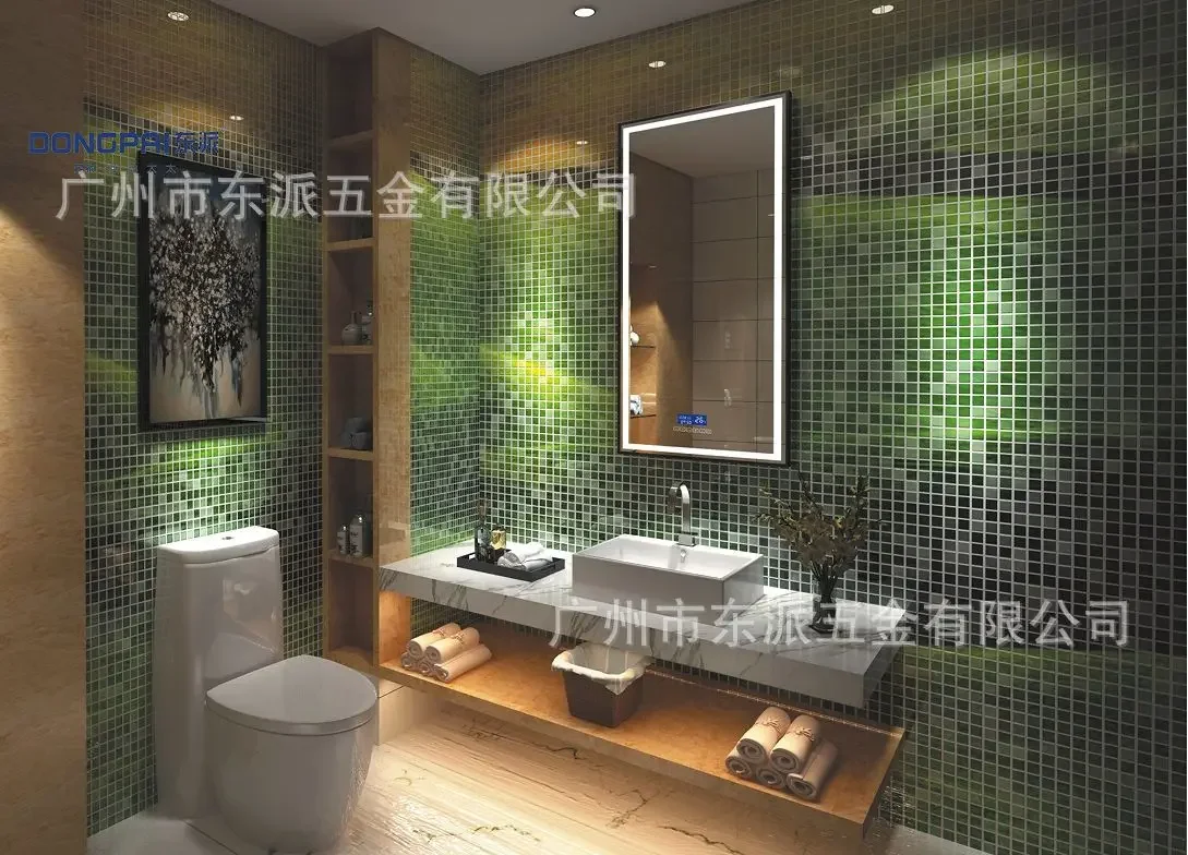 مرآة ذكية، سحرية، مرآة حمام، متعددة الوظائف، صديقة للبيئة، مرآة نحاسية وفضية، إطار من الألومنيوم #4