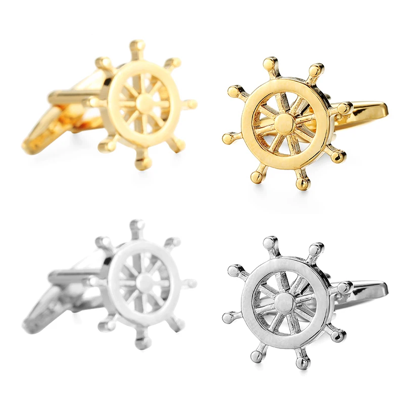 Classical men's French shirt cufflinks Traffic ship rudder design cuffs buttons wedding suits accessories jewelry gifts