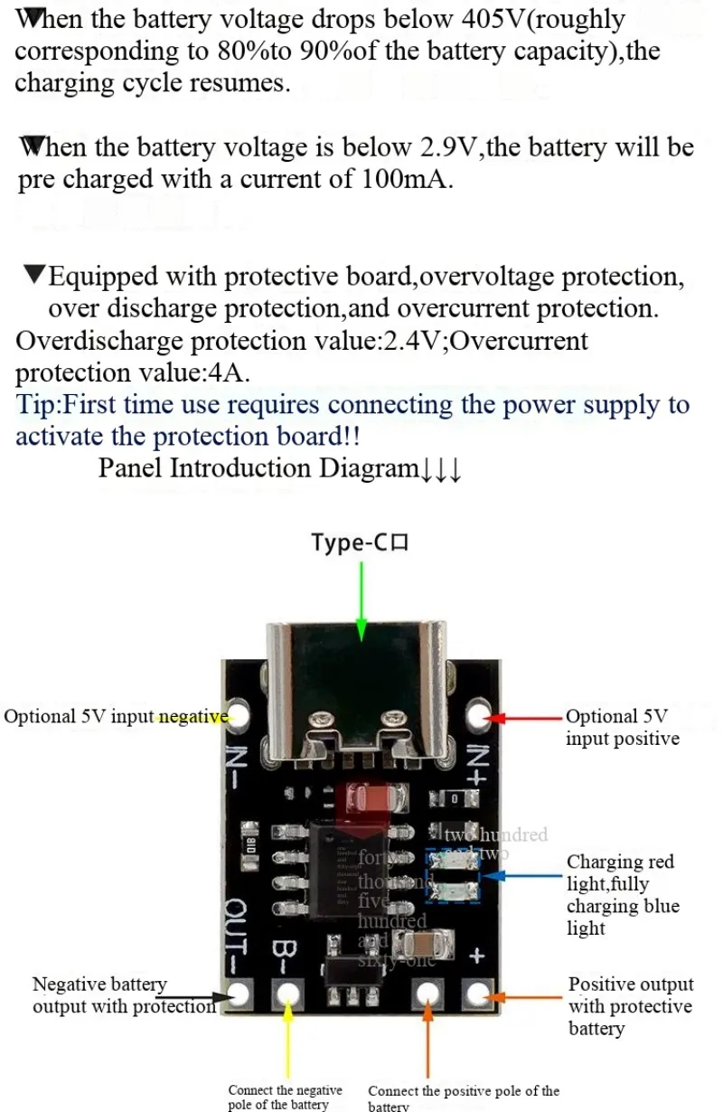 5V Lade- und Entlademodul, 3,7V/4,2V 18650 Lithium-Batterie-Lade-Boost-Power-Board-Schutz, Typ-C – Detail 4