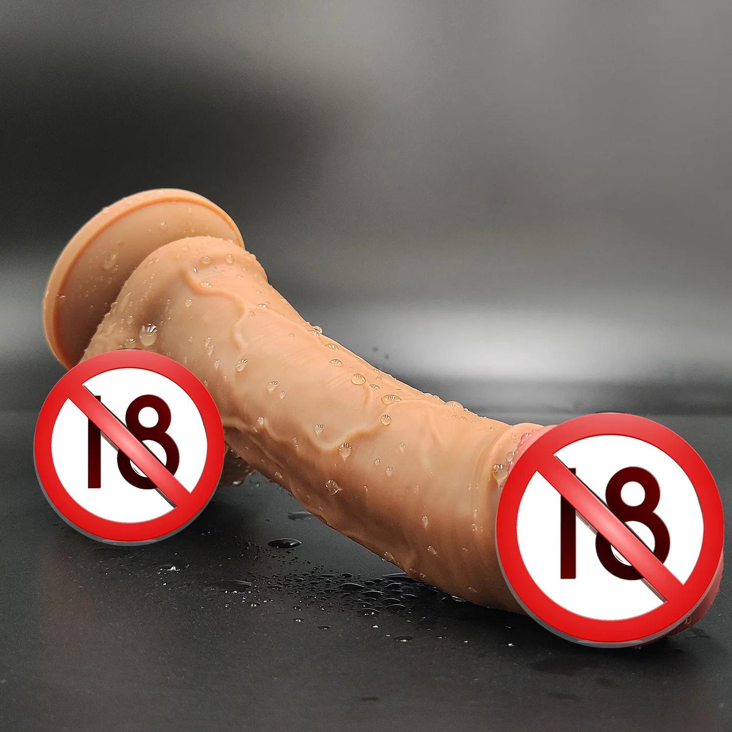 Dildo silikon realistis 7.5 inci, Dildo silikon realistis, bahan aman badan, cangkir hisap kuat Ultra lembut, mainan seks Dildo Anal tebal