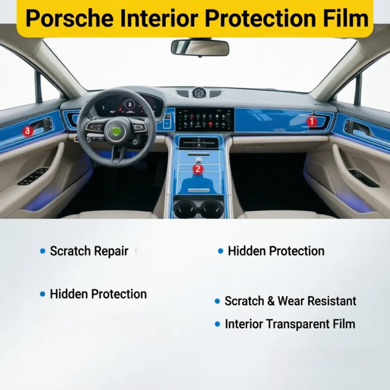 Película Protectora Interior para 25 Modelos de Porsche Panamera, Película Transparente para la Pantalla del Centro de Navegación, Película para el Interior del Automóvil