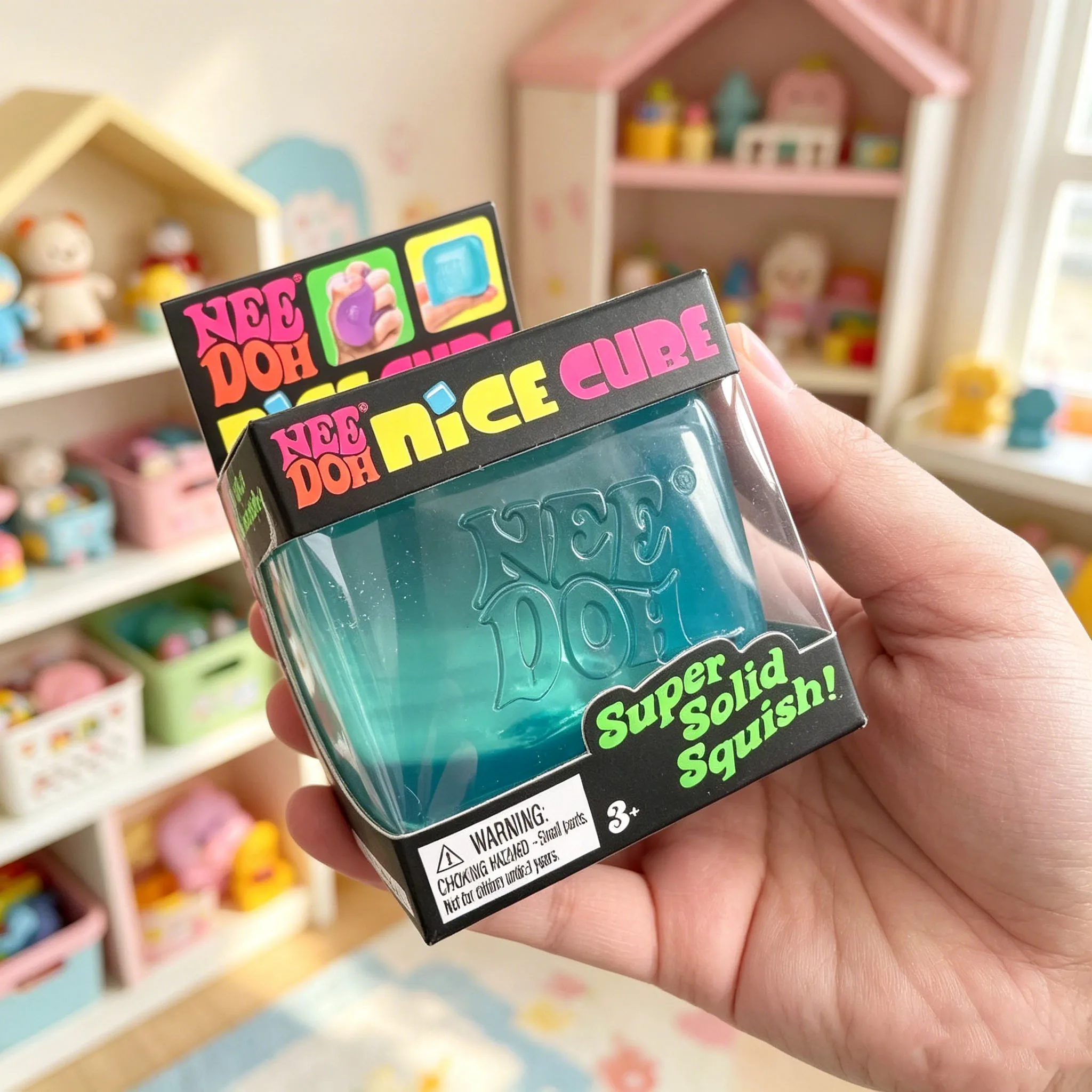 Juguete Antiestrés Nee Doh Nice Cube, Cubo Translúcido Rojo para Aliviar el Estrés