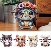 Creative Animal Glasses Frame Cartoon Cat Sunglasses Display Frame Glasses Storage Frame Hand-carved Household Wood Decoration3D