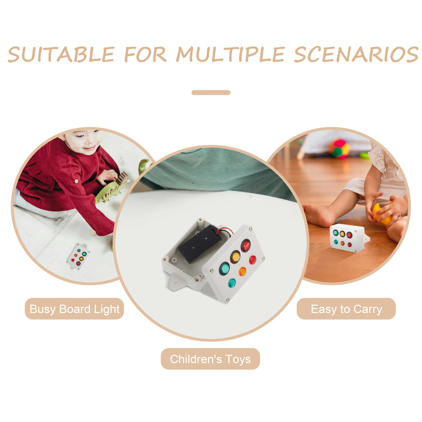 1 ensemble de panneaux interactifs avec lumières LED 3 couleurs, panneau d'activité pour tout-petits, pour la Coordination et la créativité des enfants