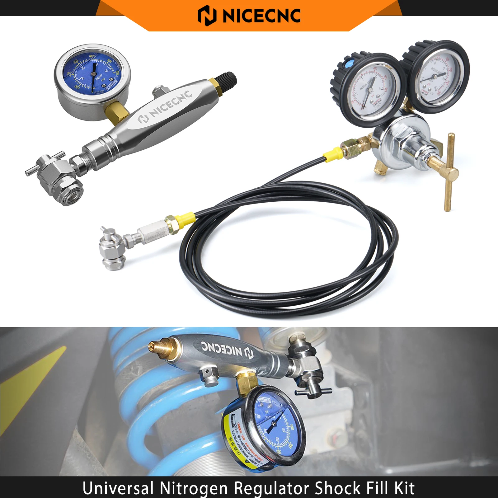 

ATV UTV 600PSI регулятор азота, комплект заполнения аморта CGA580 для Yamaha Raptor 700 CanAm Maverick X3 Arctic Cat KTM Honda TRX450R