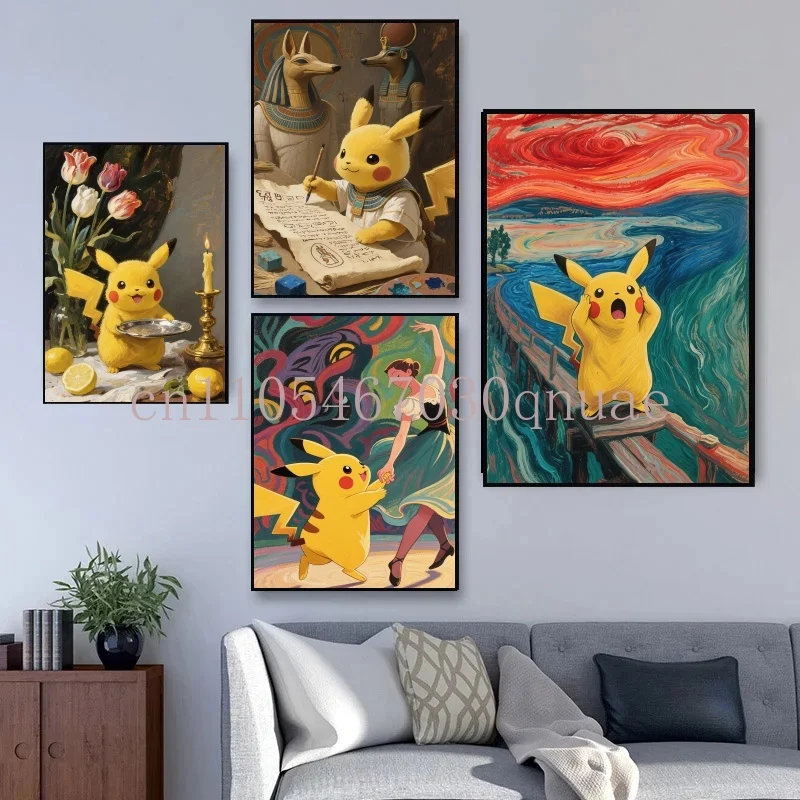 

Classic Anime Pokemon Pikachu Poster HD Canvas Painting Home Modern Living Room Painting Wall Art Decoration Painting Gifts