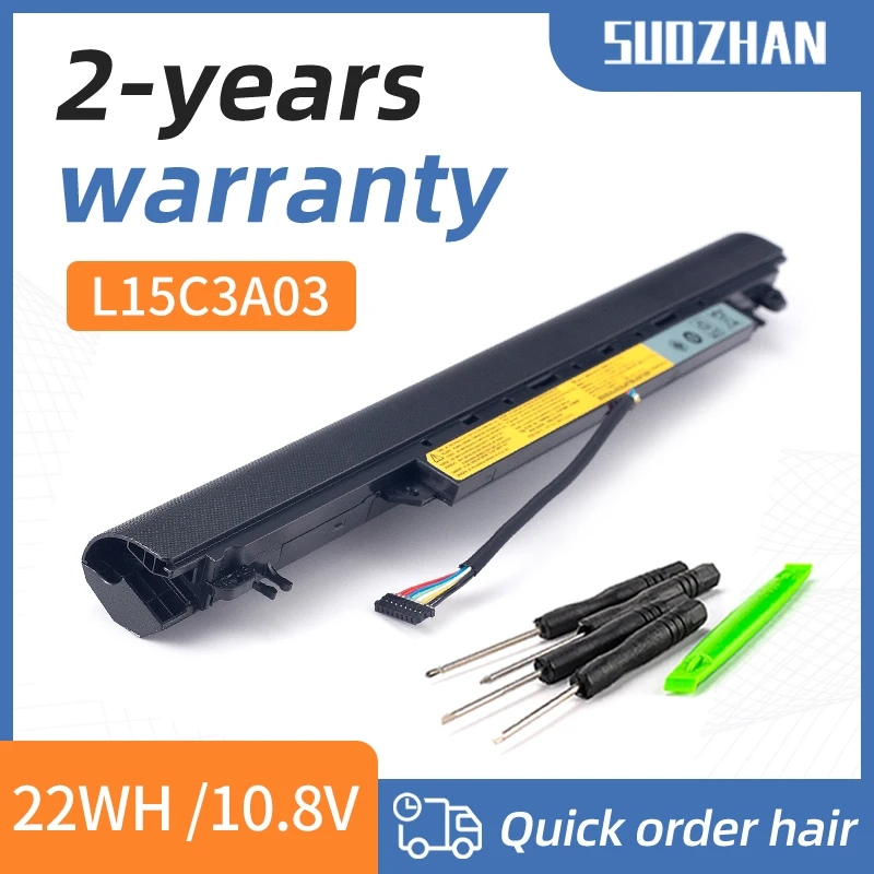 SUOZHAN New L15L3A03 L15C3A03 Laptop Battery For Lenovo IdeaPad 110-14AST 110-14IBR 110-15ACL 110-15AST 110-15IBR 10.8V 2200mAh