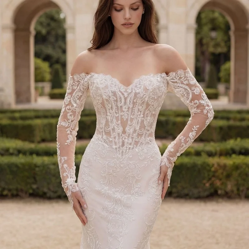 Simple White Elegant Sweetheart Ball Gown Flower Decal Wedding Dress With Decoration Fishtail Bridal Gowns Customized