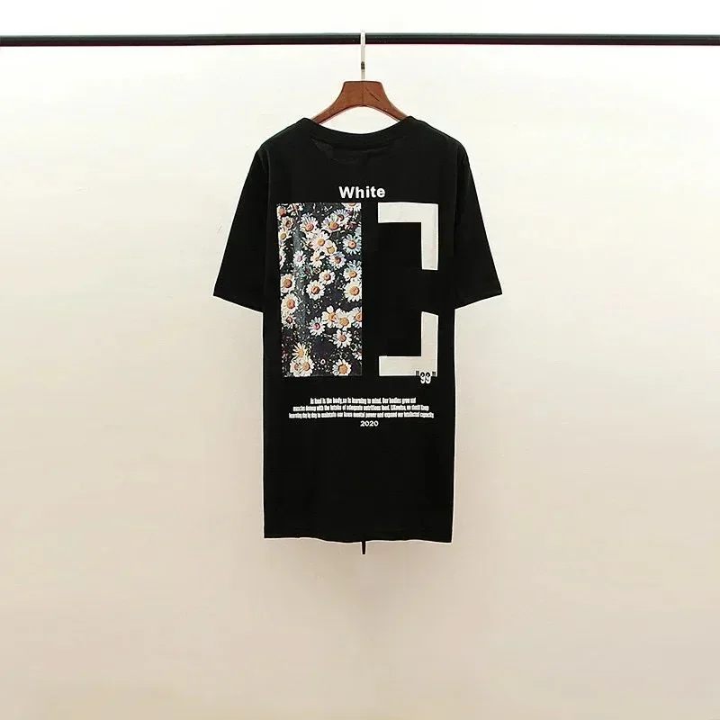 Mens Top Tee Graffiti Inkjet Print Casual Tops Back Printing EU SIZE Summer High Quality Off Fashion Cotton Short Sleeves Shirt