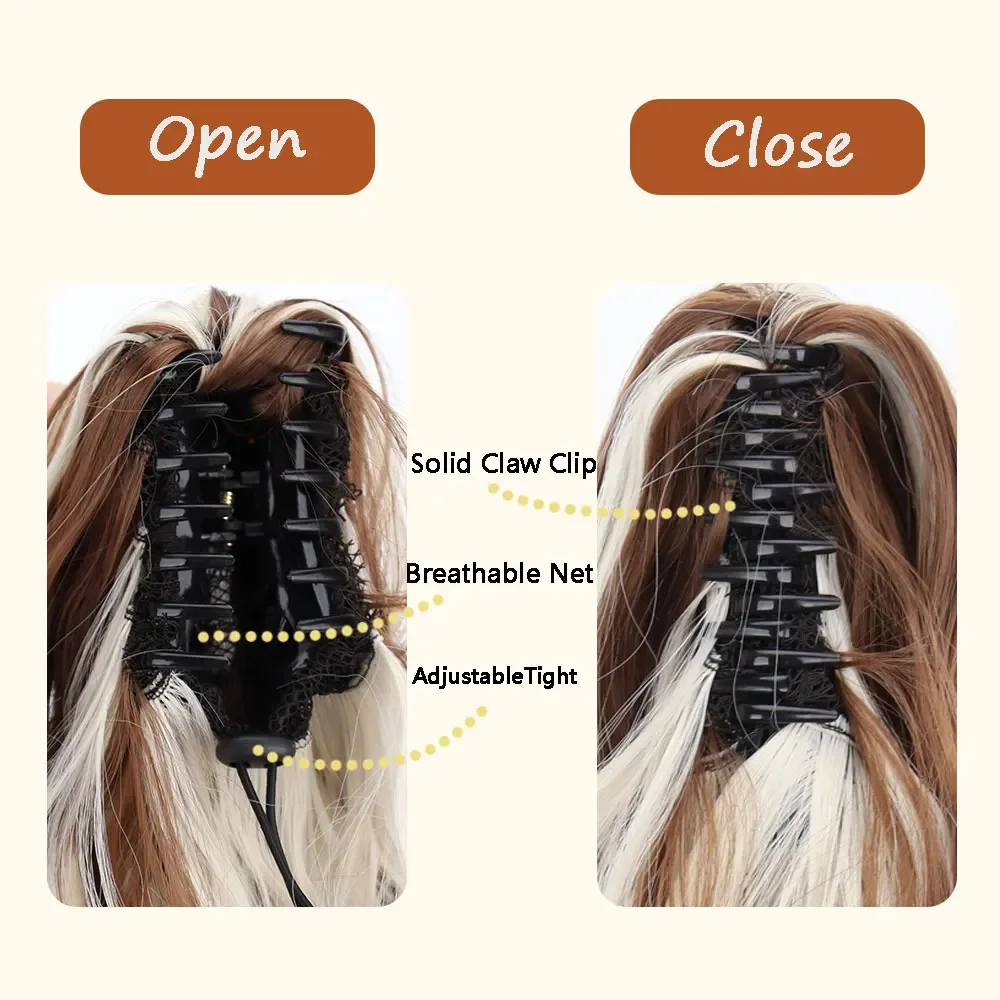 Синтетический 12-дюймовый зажим для хвоста, наращивание хвоста, короткий вьющийся хвост, женский черный, коричневый, светлый, заколка для волос для женщин