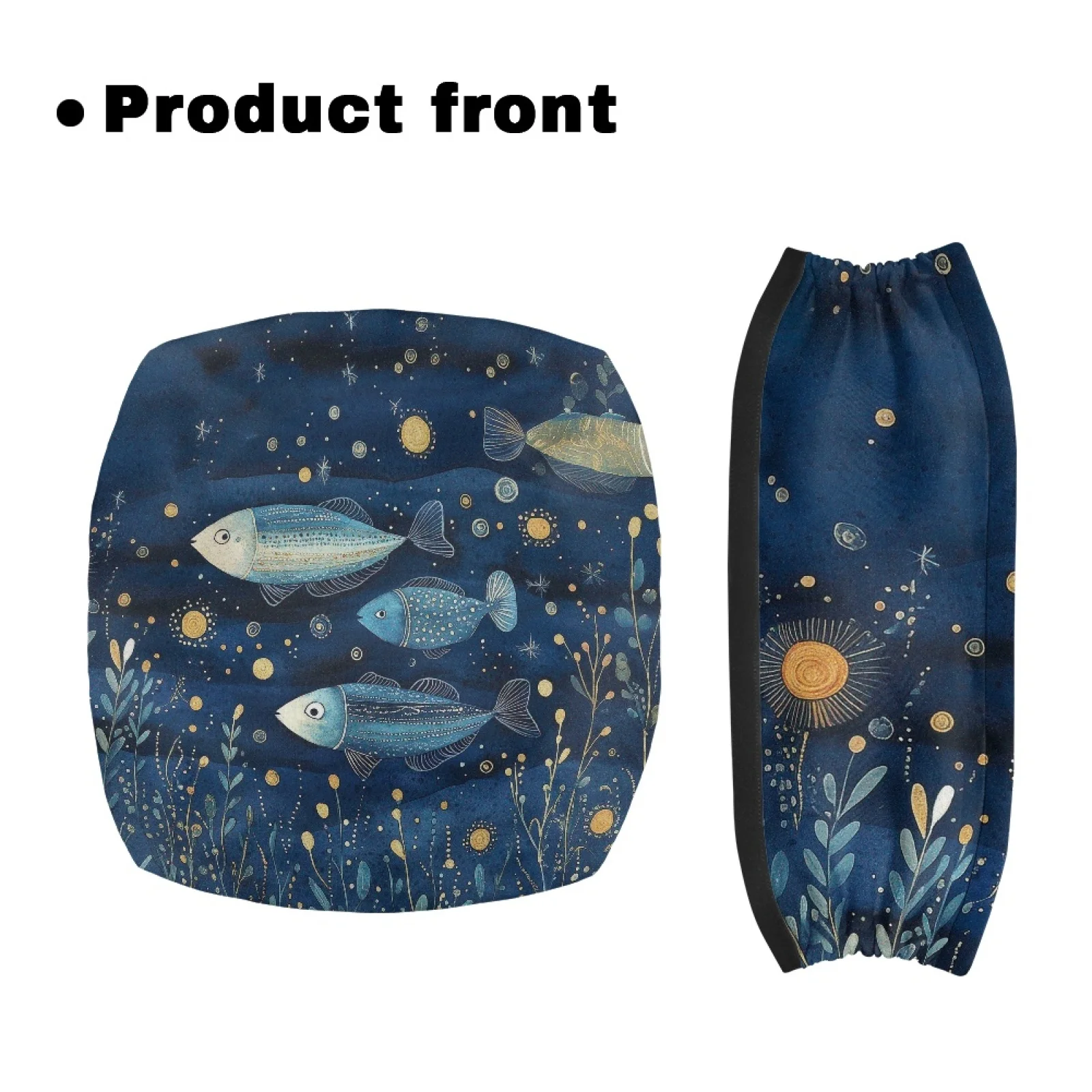 Coloranimal Fish Blue Design 2PCS Walker Seat Cushion Polyester Rollator Decorations for Parents