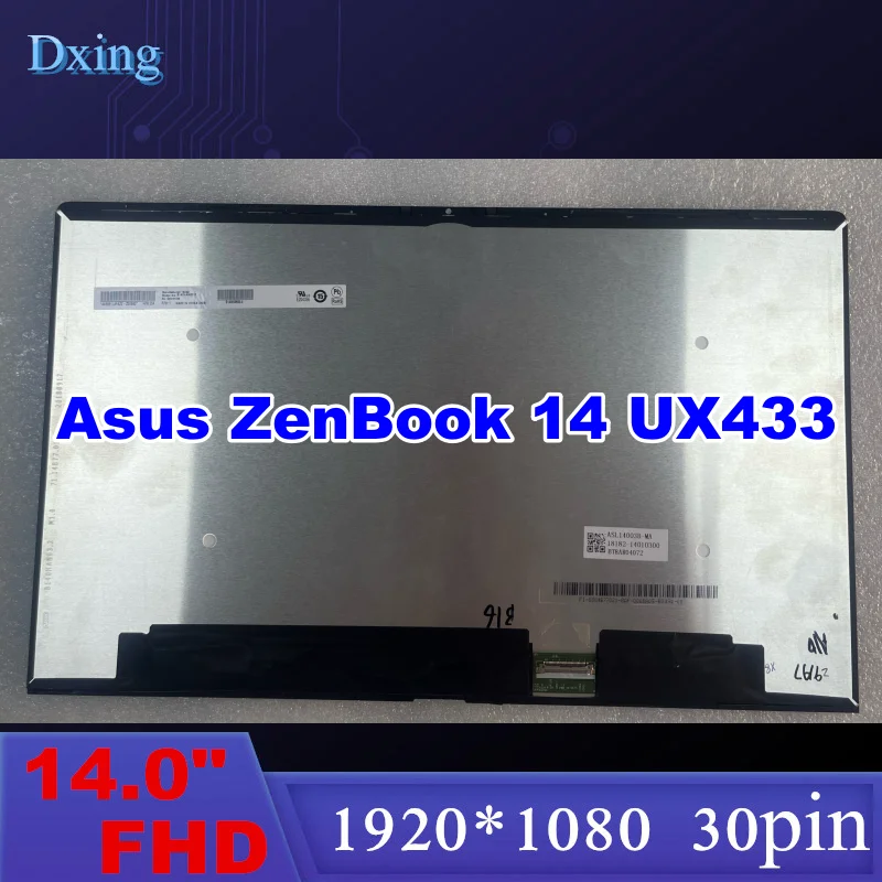 Lcd Led Display Matrix Screen Assembly para Asus Zenbook 14 Ux433 U4300f Ux433f Ux433fn Ux433fa 1920×1080 90nb0jq2-r20010