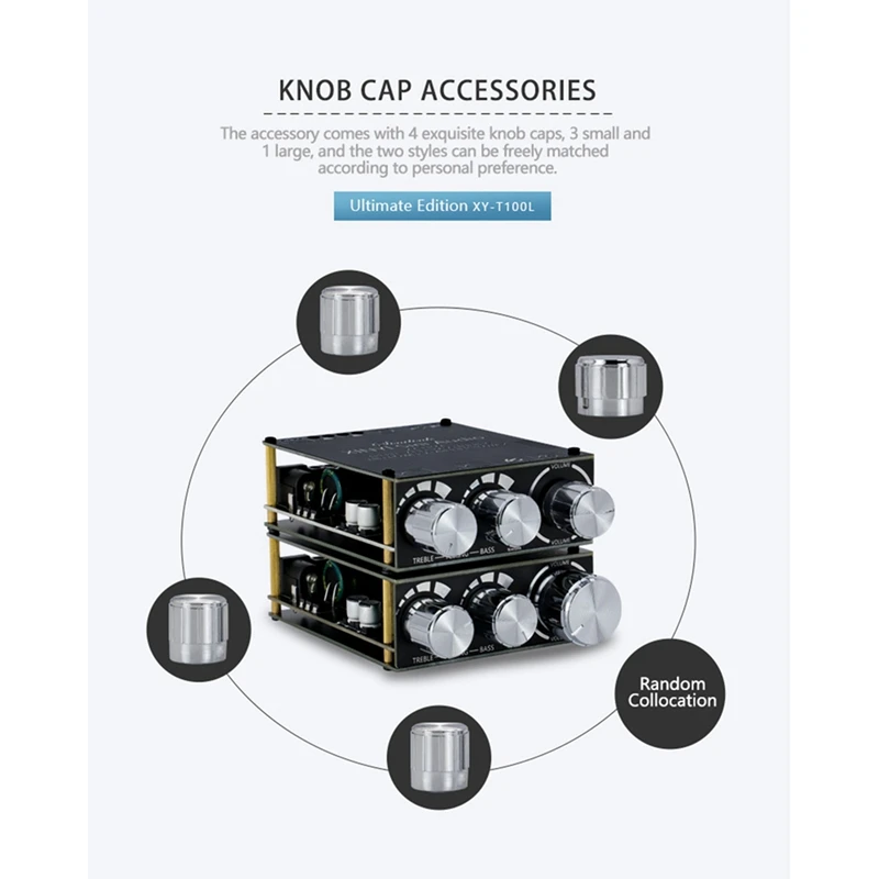 Classe D Subwoofer Amplifier Board, Home Audio Equalizer Stereo, 2.1 Channel, Bluetooth 5.0, 100W + 100W, XY-T100L, 2.1, Amp
