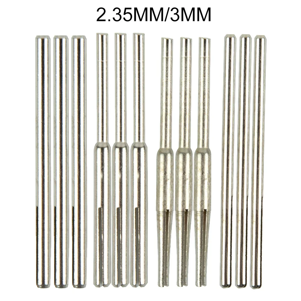 12 Pcs Sandpaper Clip Abrasive Straight Split Mandrels Clip 2.35mm/3.0mm Type Rotary Tool Sanding Tools Accessories