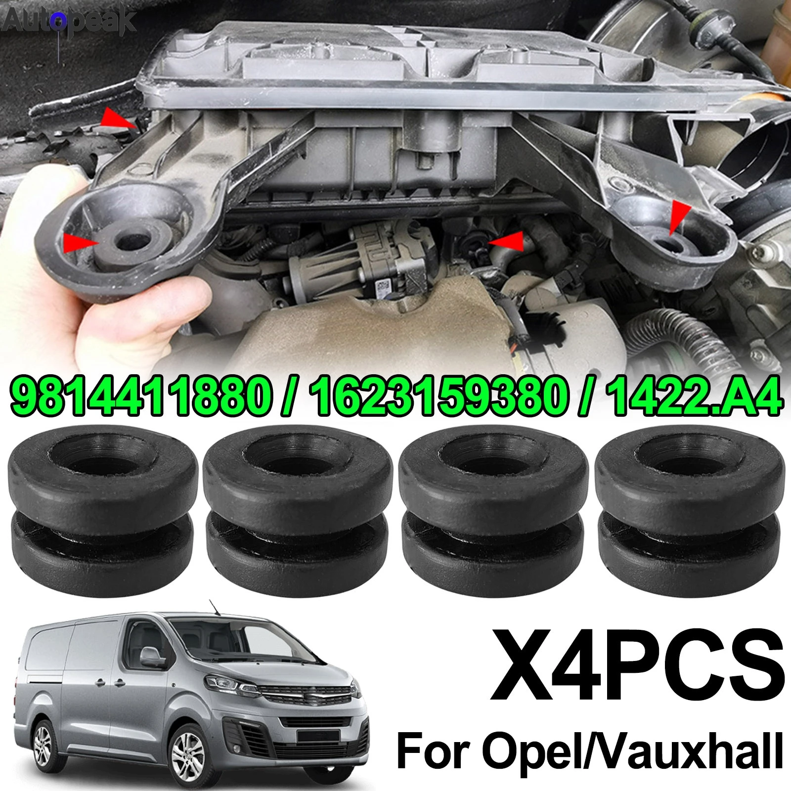 

4X For Opel Vauxhall Combo E Corsa F X Vivaro C Zafira Life Air Filter Housing Mounting Rubber Grommet Buffer Bushing 9814411880