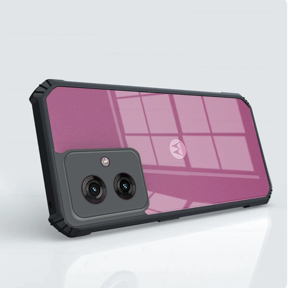 

For Motorola Moto G55 Case Hard PC+TPU Clear Acrylic Cover For Motorola G 55 55G MotoG55 2024 Camera Protector Shockproof Coques