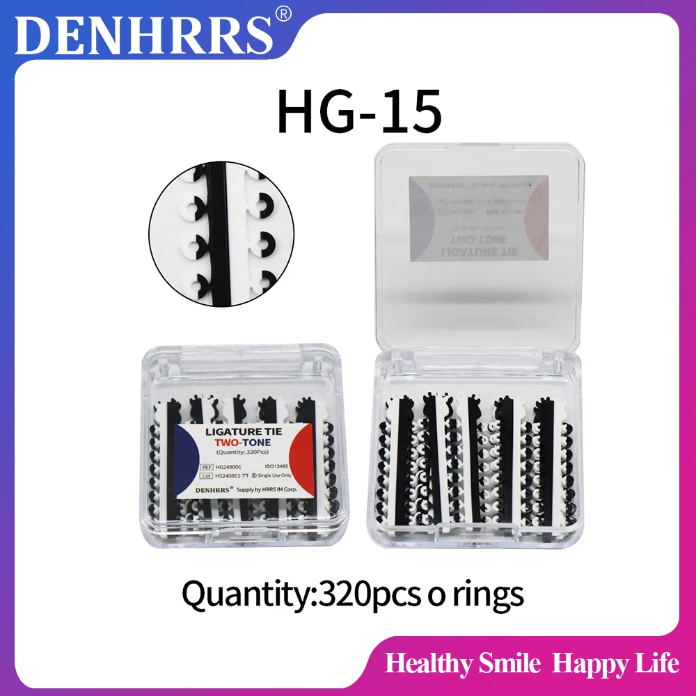 Two Tone 320Pcs/Box 20Sticks Dual Color Dental Orthodontic Ligature Tie Elastic Rubber Ties