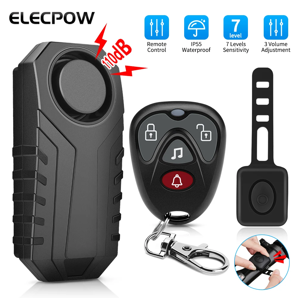 Elecpow Anti Theft Bike Alarm With Remote Wireless Waterproof Scooter Motorcycle Bicycle Security Protection Alarm System