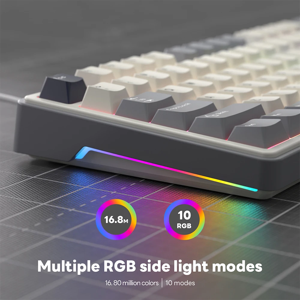 Imagem -03 - Royal Kludge Gaxeta Teclado Mecânico com Fio 88 Teclas 88 Rgb Retroiluminado Teclado Gamer Hot-swappable com Mda Pbt Keycap rk R87pro