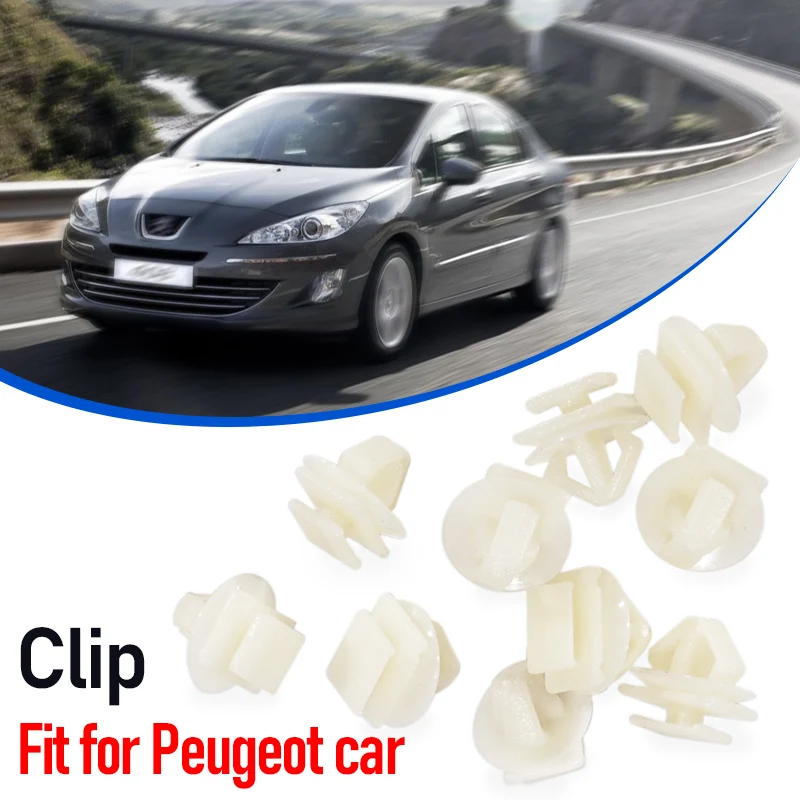 10PC/50PC White ABS Expert Door Moulding Clips Trim Panel Hole Clip Push Engine Cover Fasteners For Peugeot 106 206 306 307 806