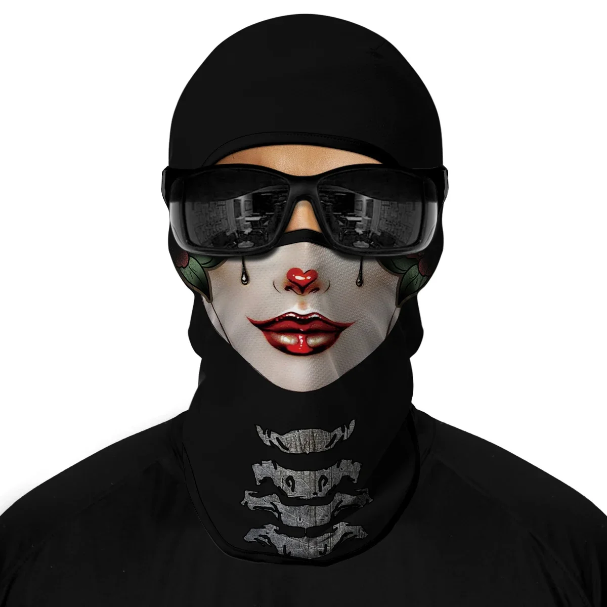 Full-face cycling mask, cycling sun protection helmet liner, breathable, Halloween skull men's head cover, face mask