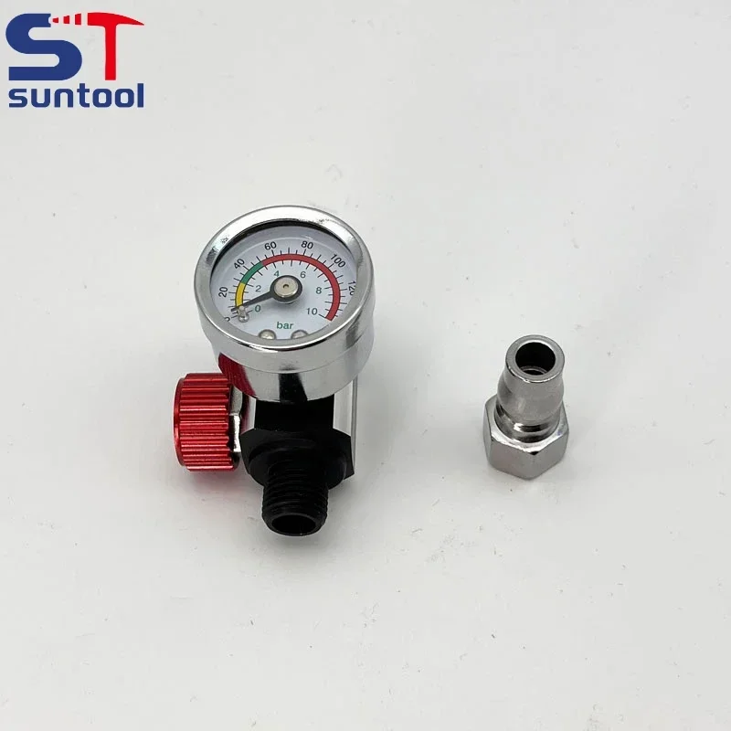 Paint Spray Gun Regulador Ajuste de Pressão de ar Hvlp Medidor de Pressão de Cauda Suntool