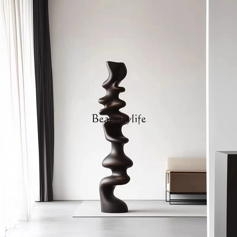 

Creative wood carving floor-to-ceiling ornaments Sales center Staircase entrance decorations Art sculpture ornaments