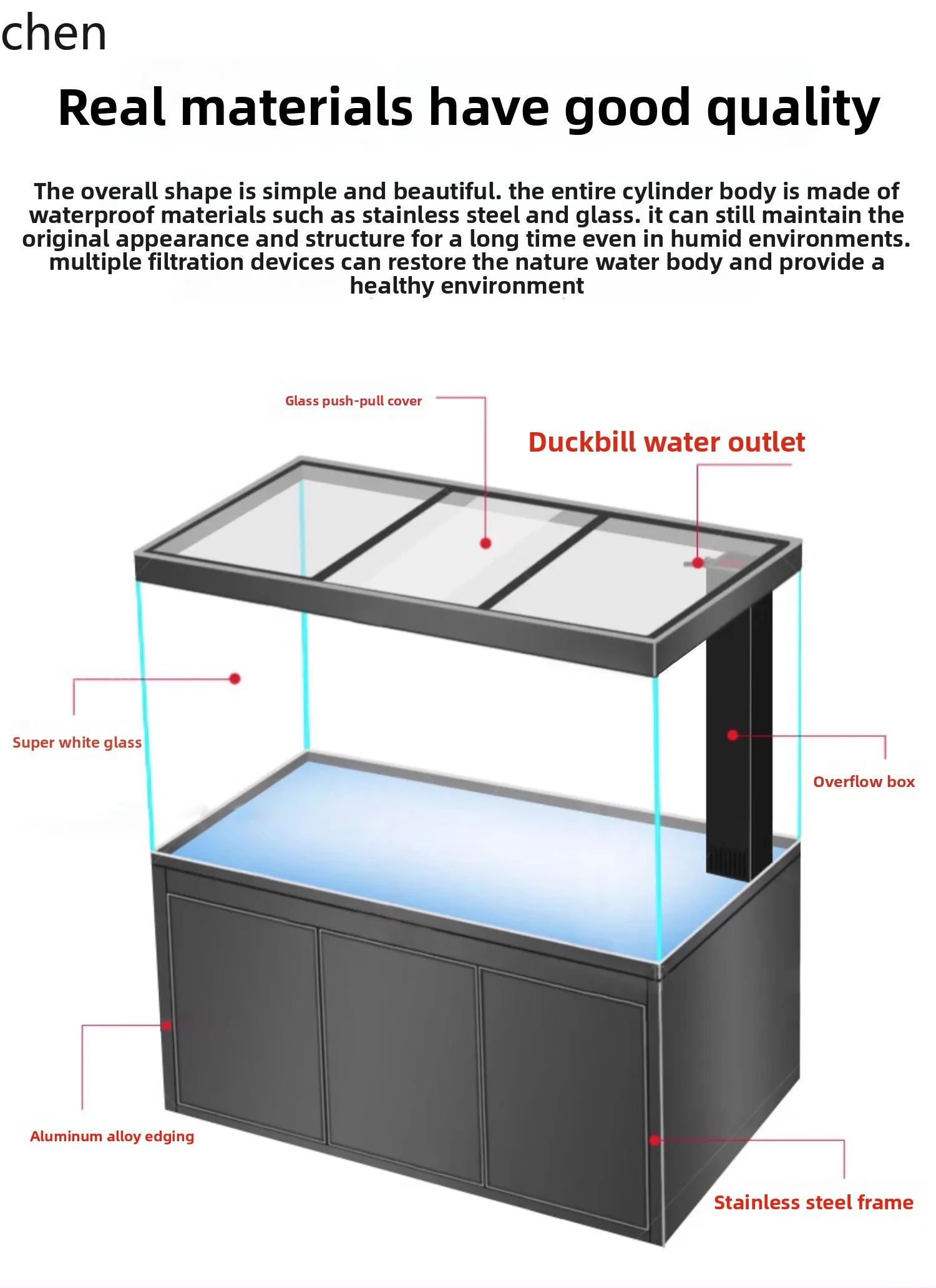 

HTT Fish Tank Living Room Ultra Clear Glass Large Ecological Bottom Filter Integrated Complete Set Arowana Fish Tank Office