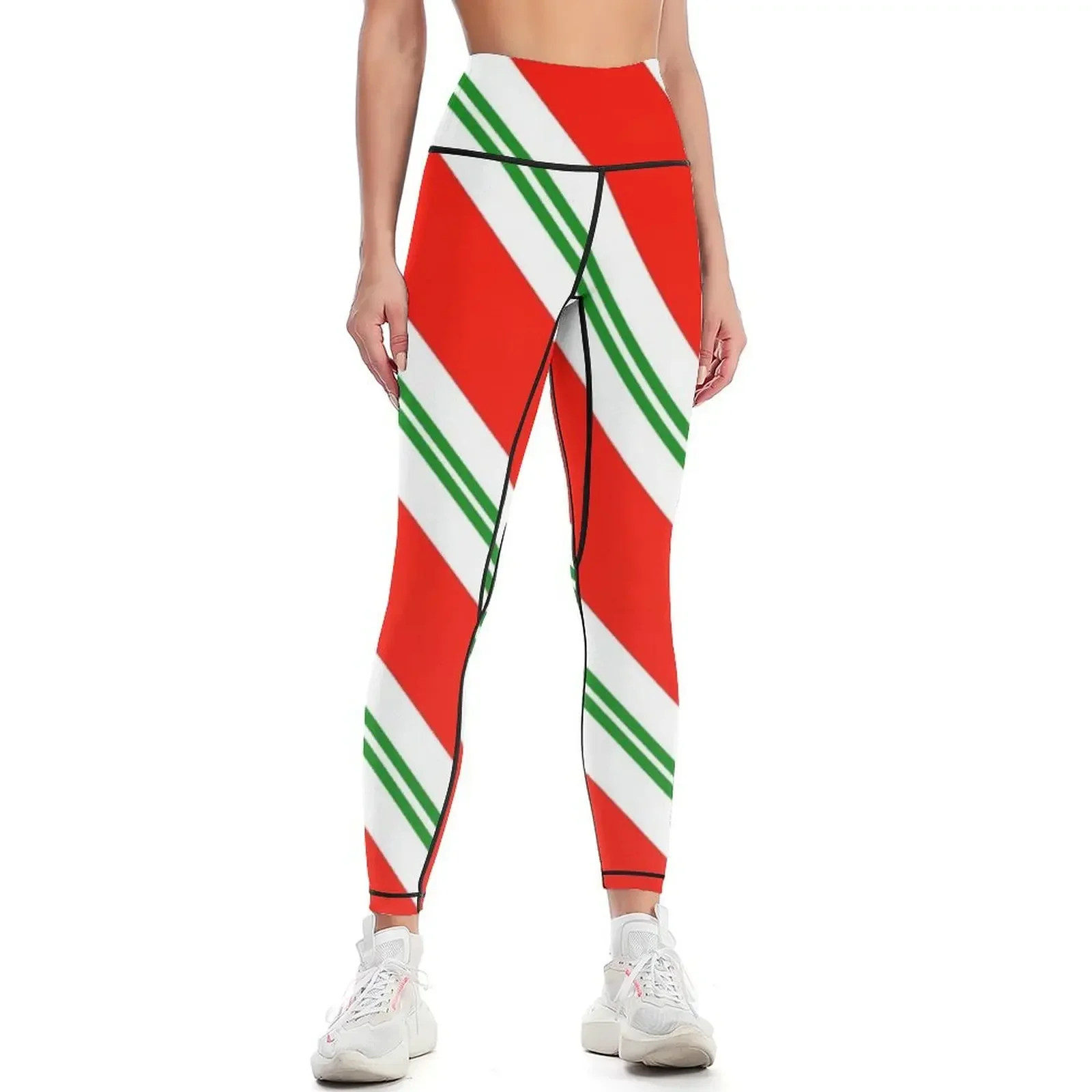 Candy Cane Stripes Leggings Women's gym Women's tights Legging sport sports woman gym Womens Leggings