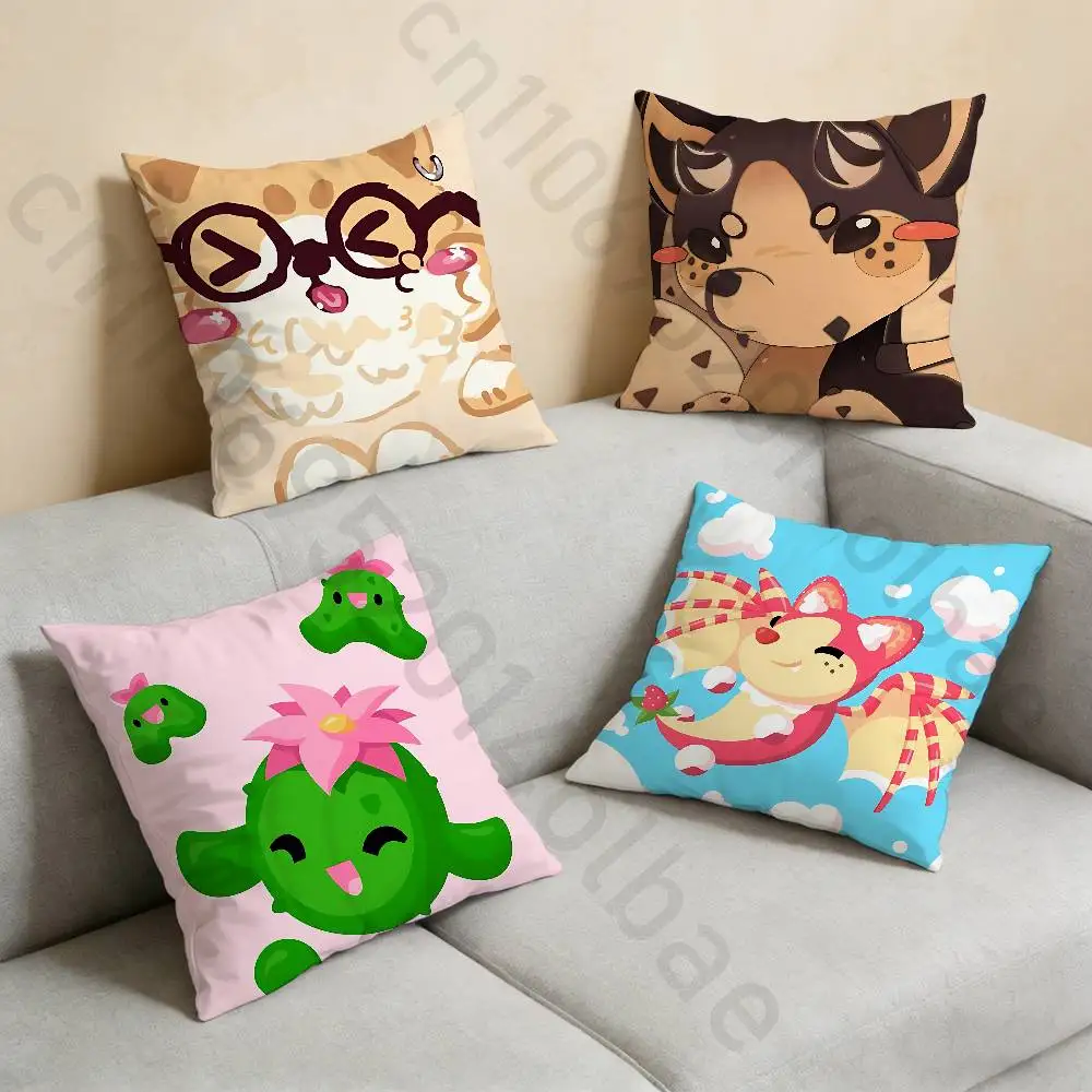

Game A-Adopts Me Pillow Case Anti-dustmite Pillowcase Invisible zipper silky short plush Sofa cushion cover