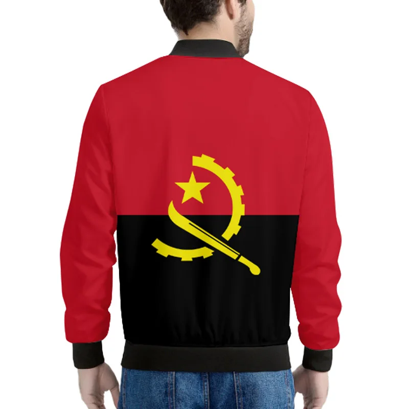 Angola Zipper Jacket Custom Name Number Logos Print Photo Ao Coats Ago Flag Portuguese Angolan Nation Country Casual Clothes