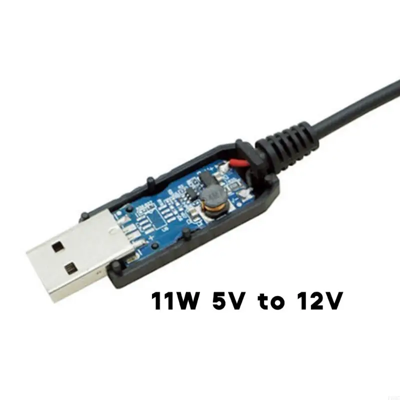 F68C Adaptador ventilador USB 5V a 12V alcance aumento da linha reforço USB a 4pin PC com mangas com o ON