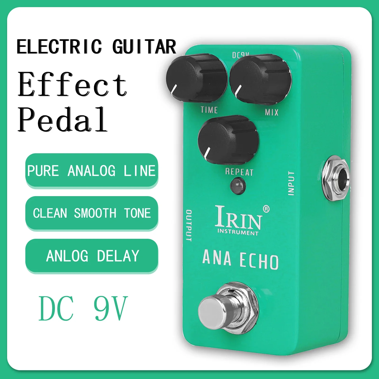 IRIN RS-10 Ana Echo Electric Guitar Effect Pedal Smooth Analog Delay Effects True Bypass Pure Analog Line Pedal Guitarra Parts view 2