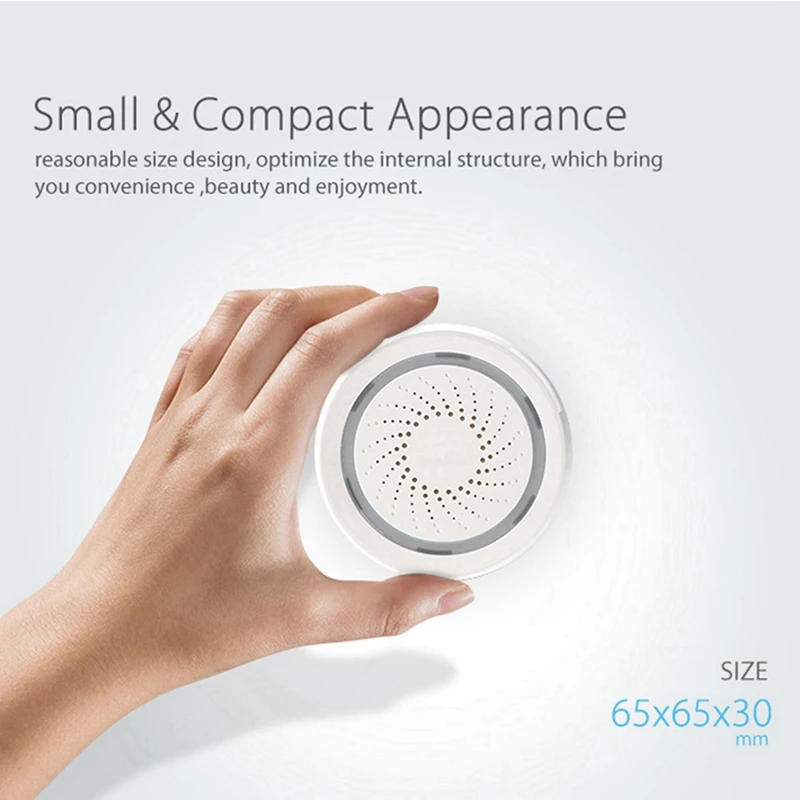 2X Wireless Smart 120DB Siren And Alarm Bell-White, With Strobe Light, Remote App Control Wifi USB Siren