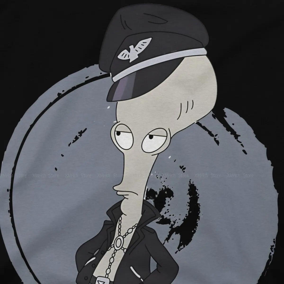 Novelty Gray B-American dad Roger T-Shirts Men Crew Neck Cotton T Shirts B-American dad Short Sleeve Tees Classic Clothes