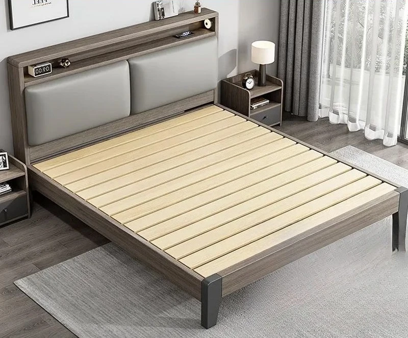 

Solid wood bed 1.8x2m double bd 1.5m household small apartment rental room B & 1.2m single ed rack clearance