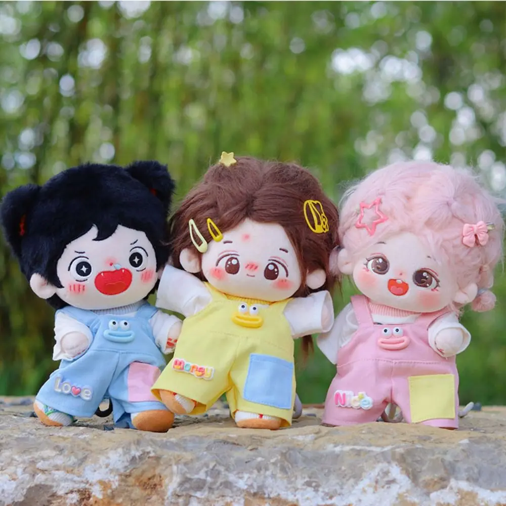 

20cm Cartoon Doll Clothes Toy Suspender Pants T-shirt Cotton Doll Clothes Dress Up Kawaii No Attributes Dolls Clothes