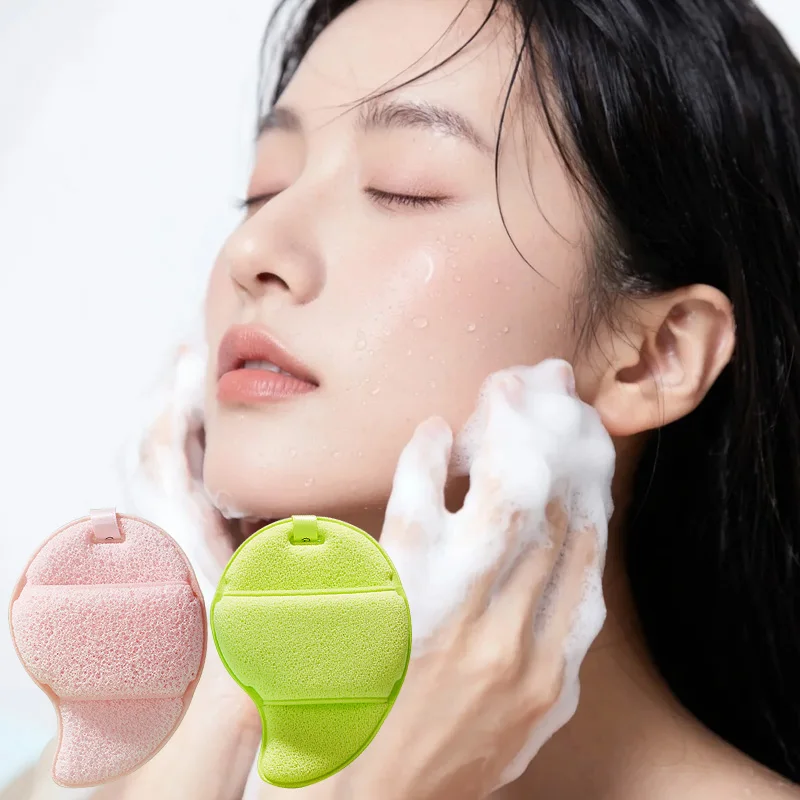 Gecomo Cool and Clean ฟองน้ําล้างหน้าแบบถุงมือสไตล์มะม่วง ทําความสะอาดอย่างล้ําลึกสําหรับทําความสะอาดโคลน-Moving ทําความสะอาดล้ําลึกสําหรับใบหน้า เย็น สวมใส่สบายต่อใบหน้าของคุณ