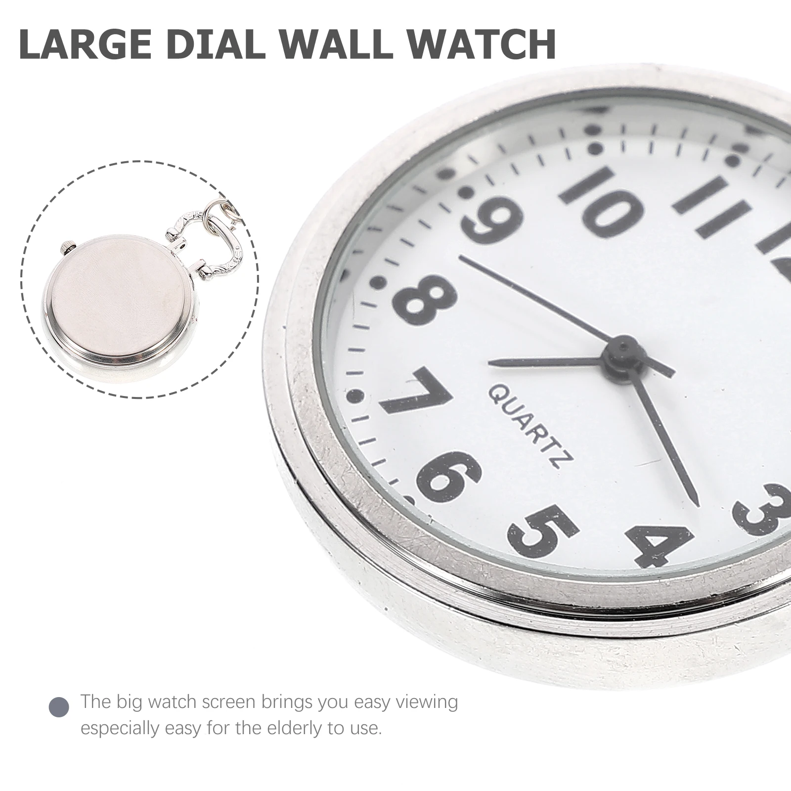 

Large Dial Quartz Watches Portable Nurse Watch Elderly Silver Metal Student Pocket Watch Zinc Alloy Hanging Watches Graduation