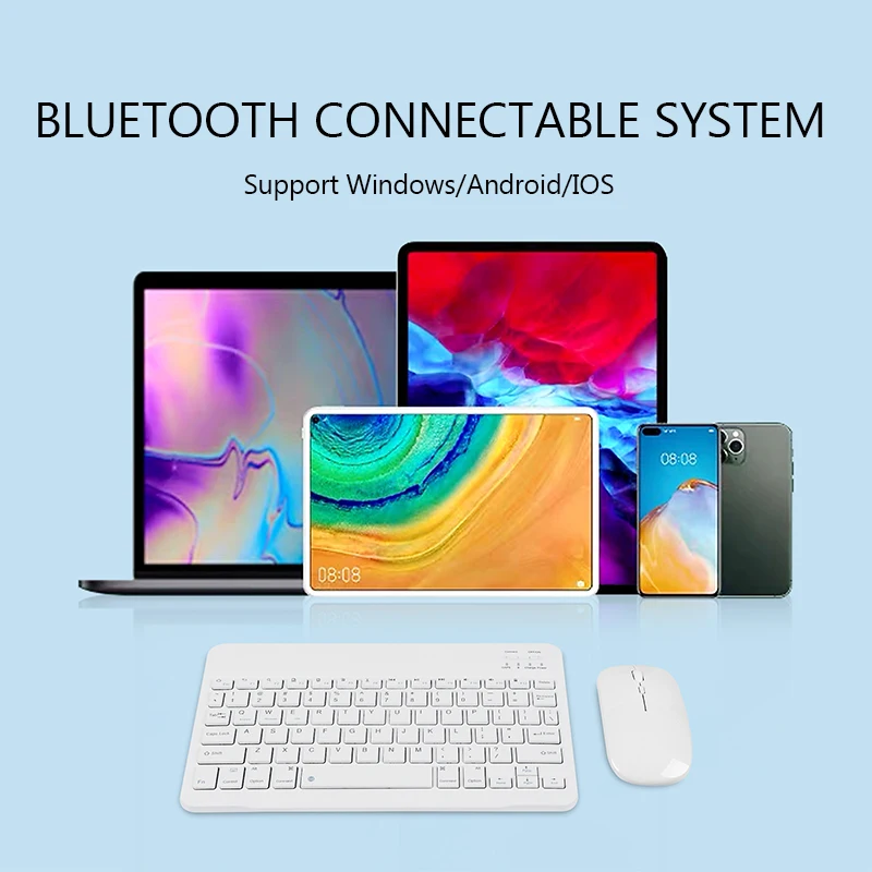 New Wireless Dual Mode Keyboard and Mouse Combos Ergonomic Multi-Device Keyboard Mouse Rechargeable for Mac/iOS/Android/Win7