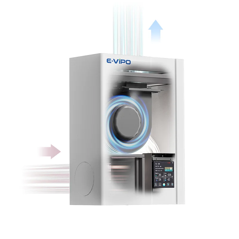 

E-VIPO PIV Single Room Hvac Systems Parts Wall Mounted Indoor Fresh Air Purifier Positive Pressure Ductless Ventilation System