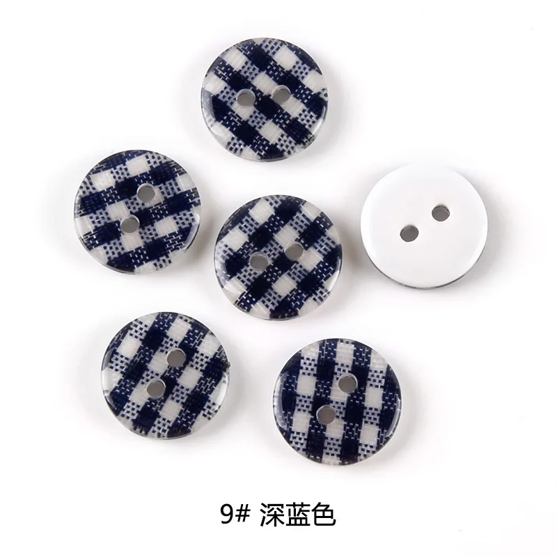 12.5 MM Ronde Plaid Streep Hars Naaien Knop Kinderkleding Scrapbooking Decoratieve Botones Handwerk Diy Accessoires 100 stk/partij