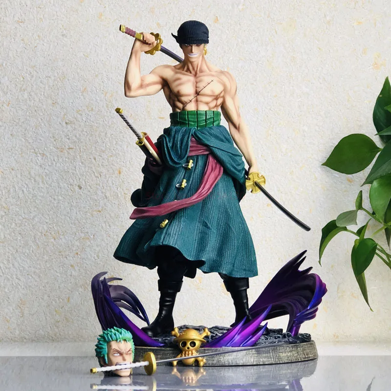 37cm Anime One Piece Roronoa Zoro Figure Gk Big Size Pvc Action Figurine Collection Decoration Home Decor Doll Model Toys  Gift