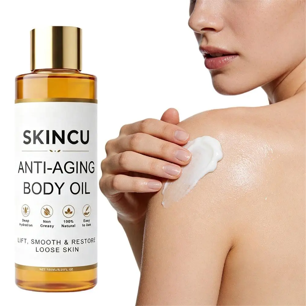 Skincu Anti‑Aging Body Oil 100ml Natural Non‑Greasy Body Moisturizing Oil Deep Smooth Soft Skin Nourishing Body Care Massage Oil