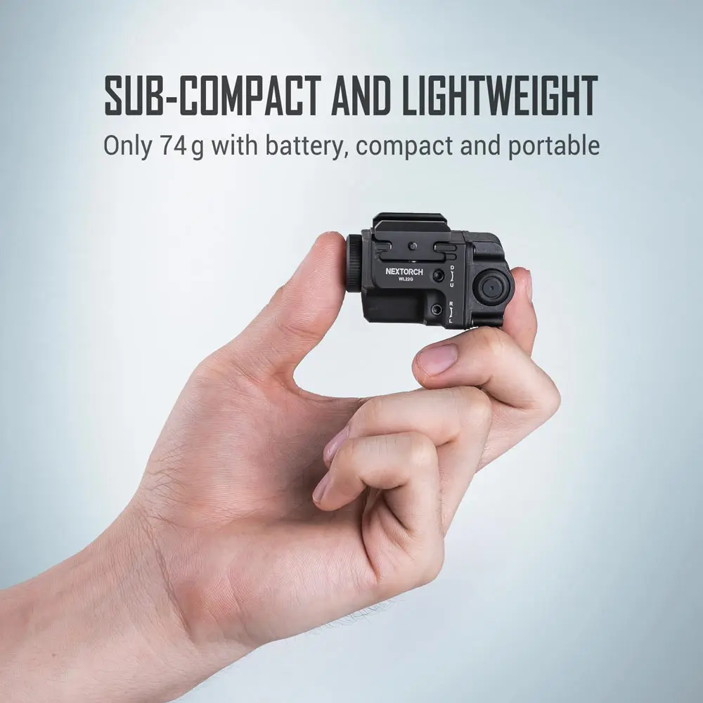 650 Lumens Rechargeable Ultra-Compact Tactical Flashlight with Green Beam and White LED Combo,Compatible with 1913 and G-L Rails