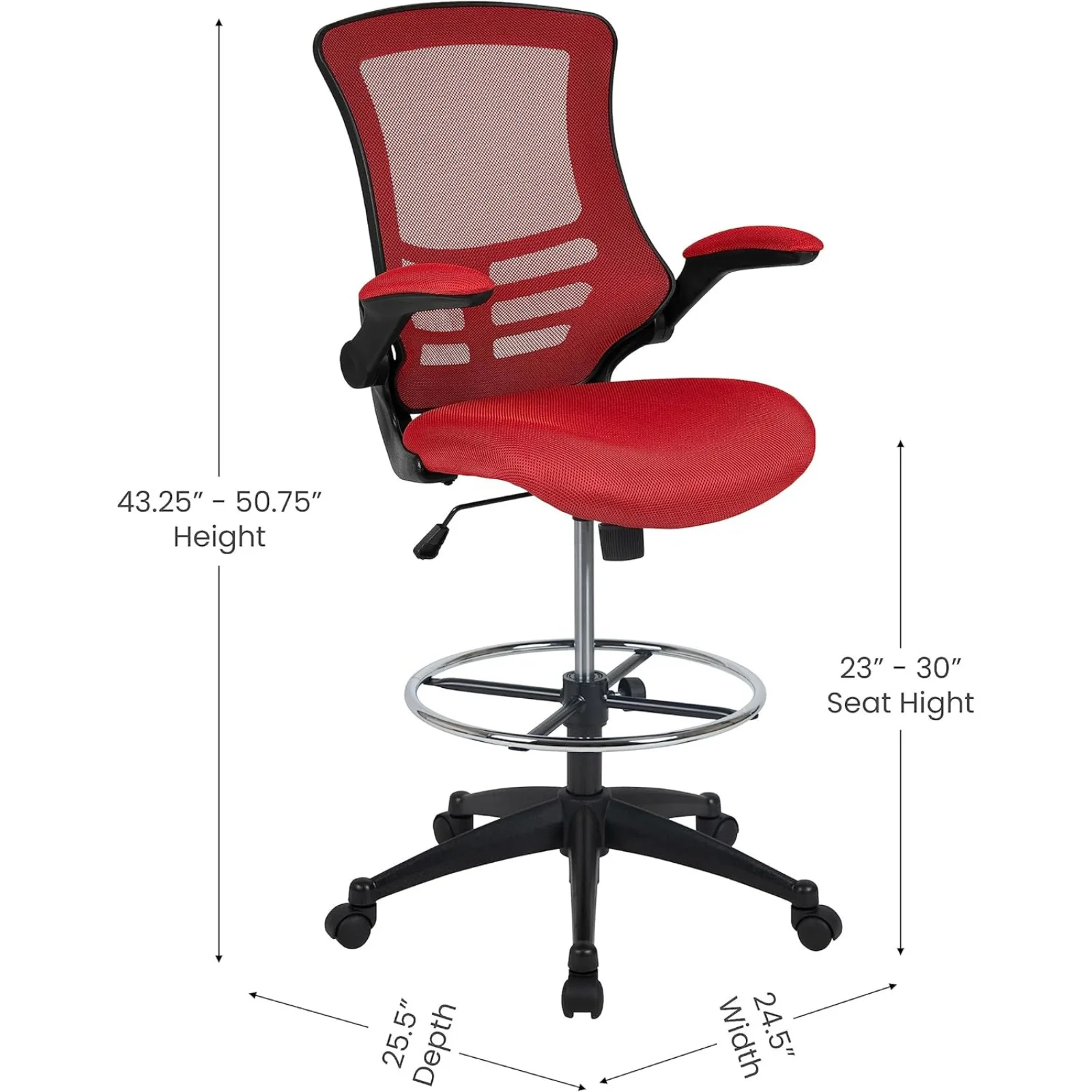 KelMust-Chaise de bureau ergonomique à dossier moyen, siège réglable recommandé, en maille