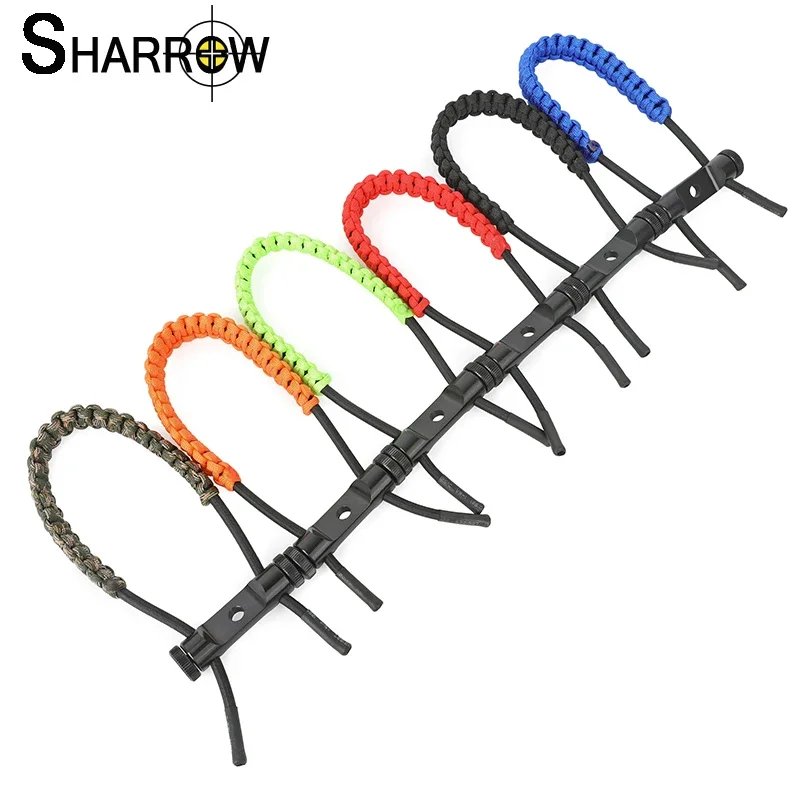 

Archery Bow Wrist Sling Adjustable Plaited Rope + Mental Wrist Strap for Compound Bows Hunting Shooting Accessories