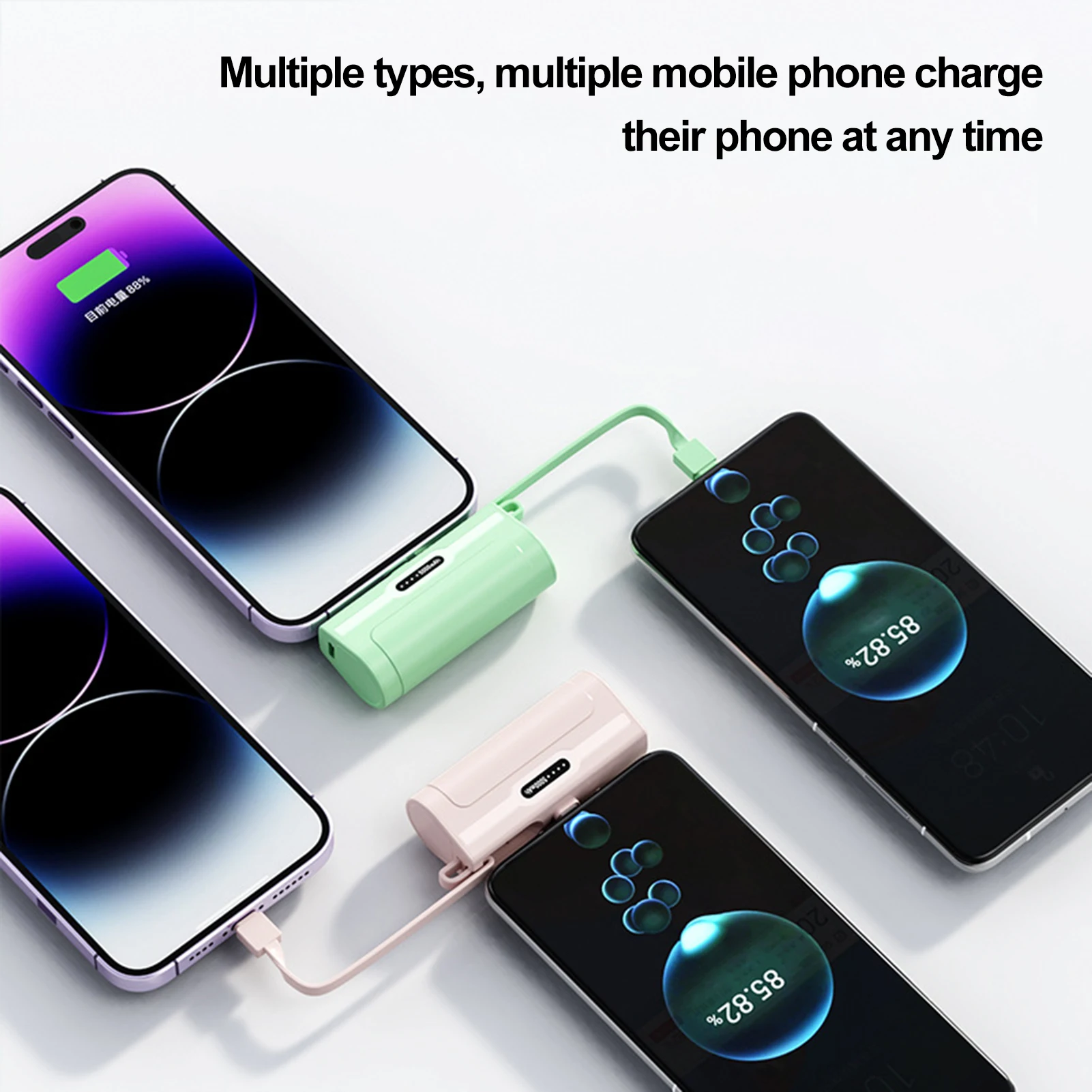 Mini Power bank Digital Display Fast Charging Safe 2 in 1 5000mAh Portable Mobile Phone Charger Mobile Phone Accessories